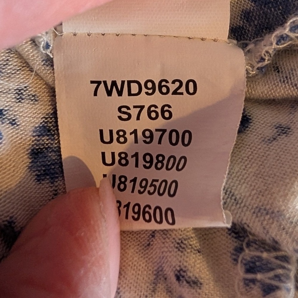 Lucky Brand Border Print Wrap Midi Dress M Blue Floral Boho Chic Cottage Prairie - Picture 9 of 16